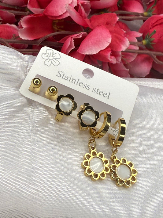 Flower Earrings Set