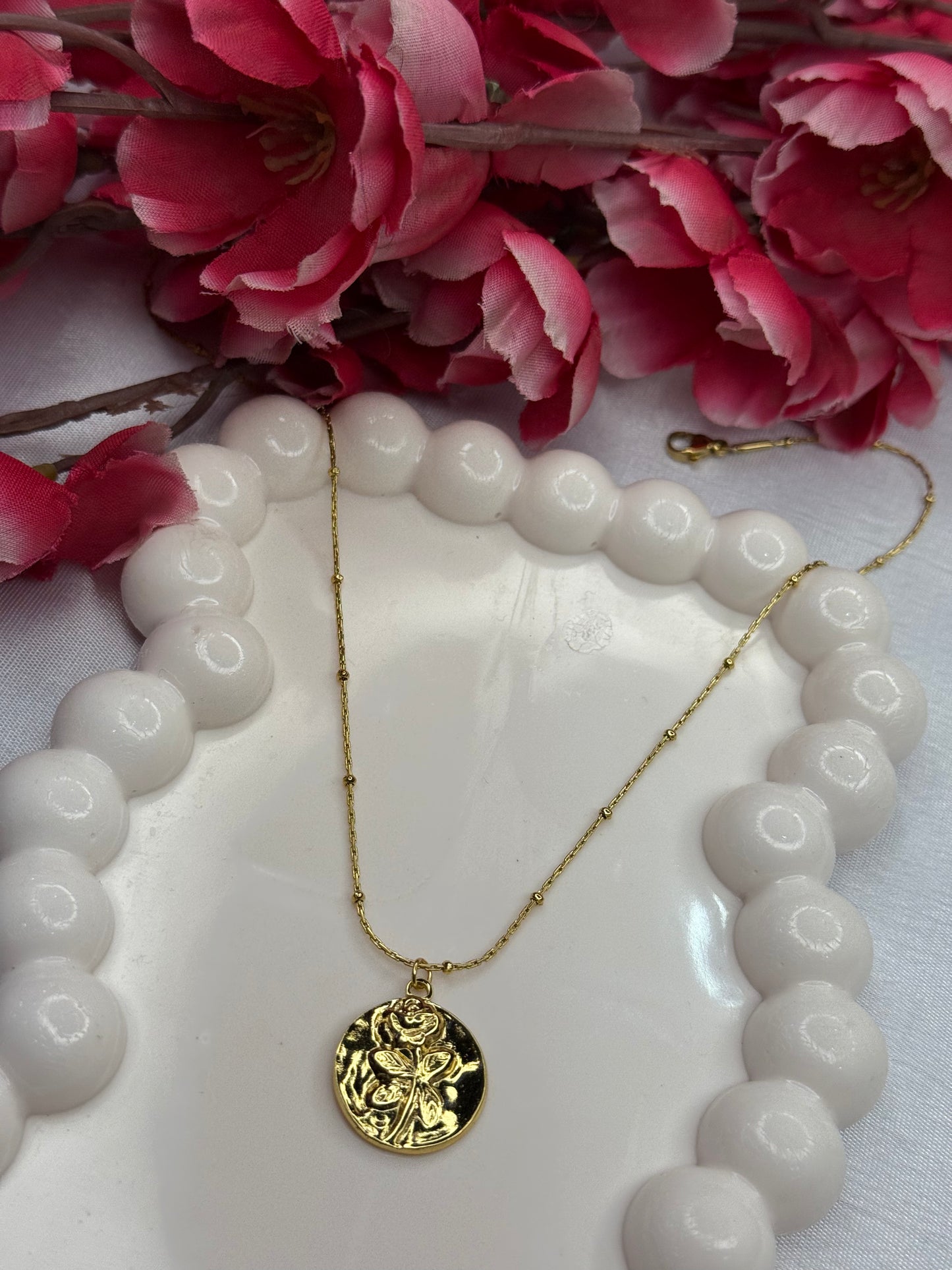 Gold Rose Necklace