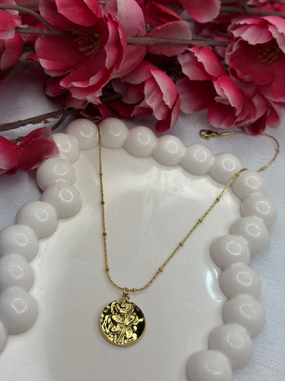 Gold Rose Necklace