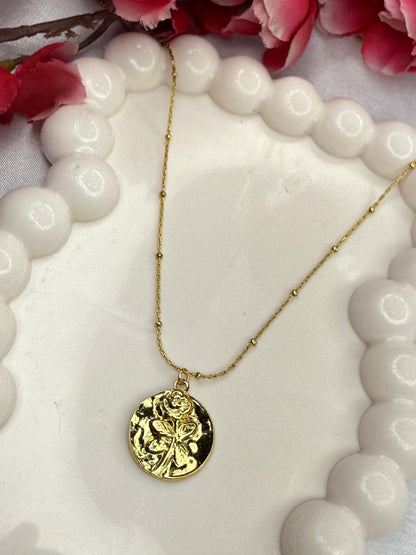 Gold Rose Necklace