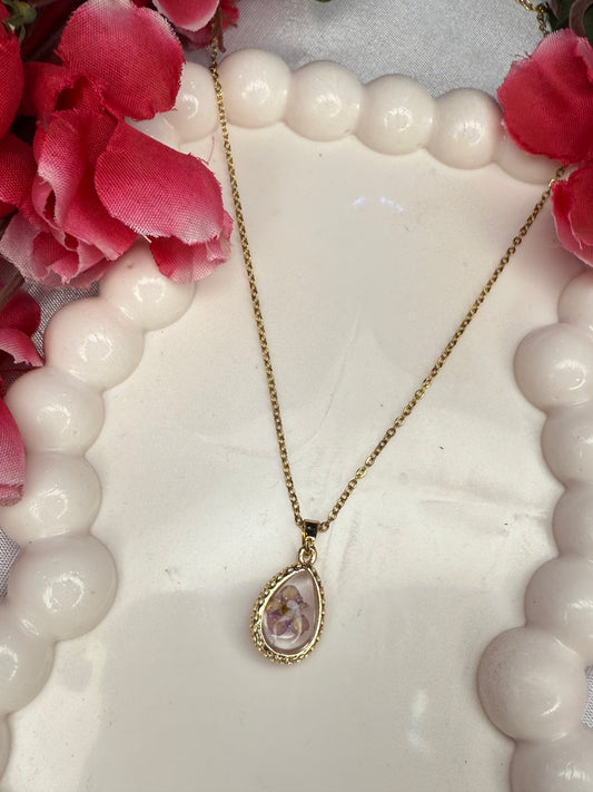 Flower Drop Necklace [Real Flower Inside]