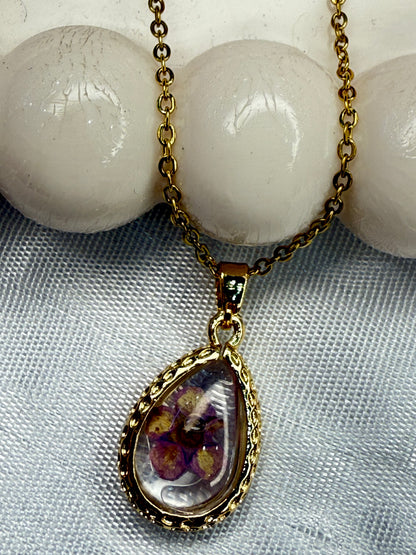 Flower Drop Necklace [Real Flower Inside]