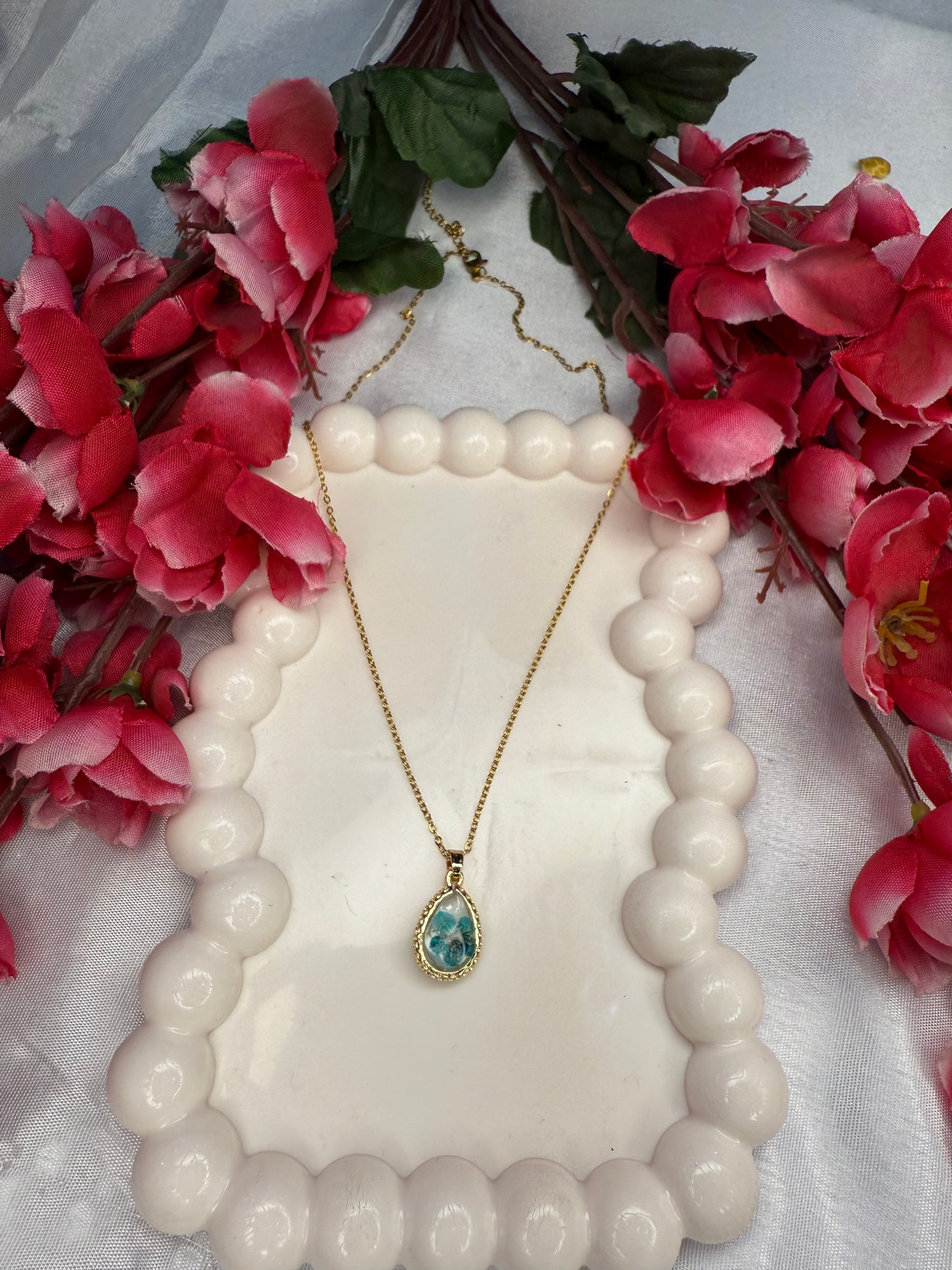 Flower Drop Necklace [Real Flower Inside]