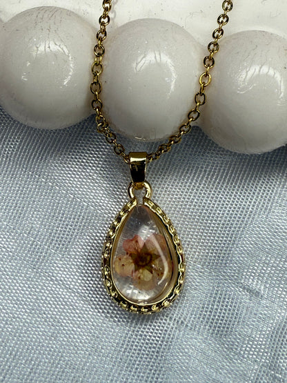 Flower Drop Necklace [Real Flower Inside]